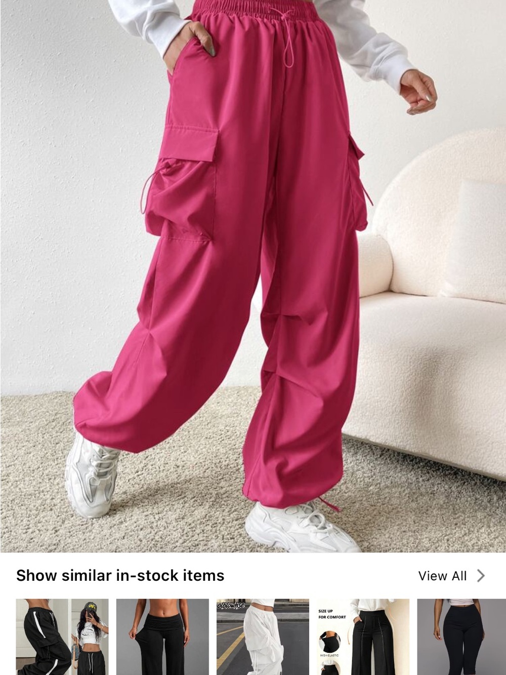 Women’s Cargo Jogger Pants - Pink